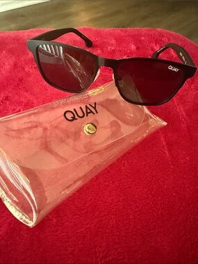 Quay Australia Black Frame Sunglasses with Dark Lenses